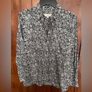 Loft Black & Off White Blouse